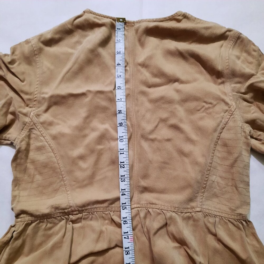 NWOT Everlane The TENCEL™ Puff-Sleeve Dress Tan (Cornstalk) - Size M - Picture 13 of 14